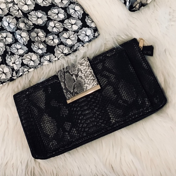 Python Faux Leather Clutch - Picture 2 of 3